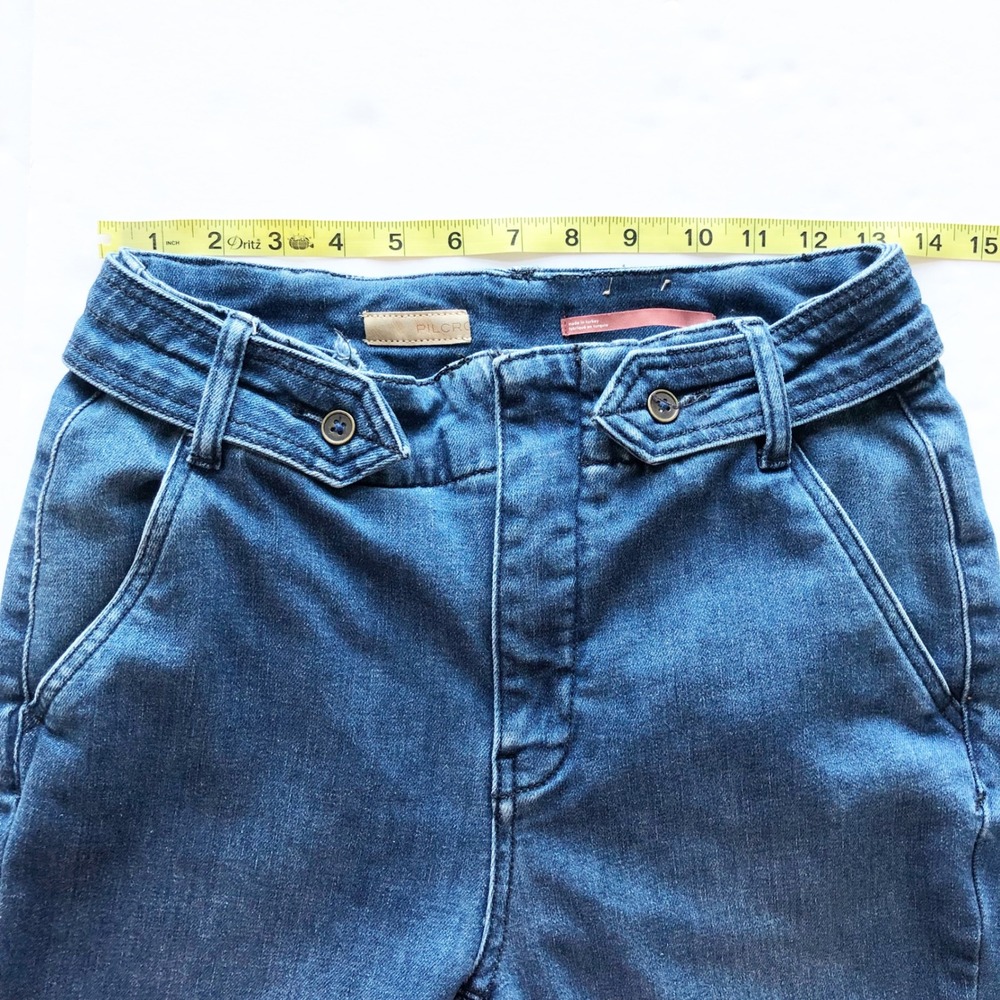 Pilcro Jeans Womens 28 Polished Mid Rise Bootcut Jeans Dark Wash Blue Hemp Blend - Picture 13 of 15